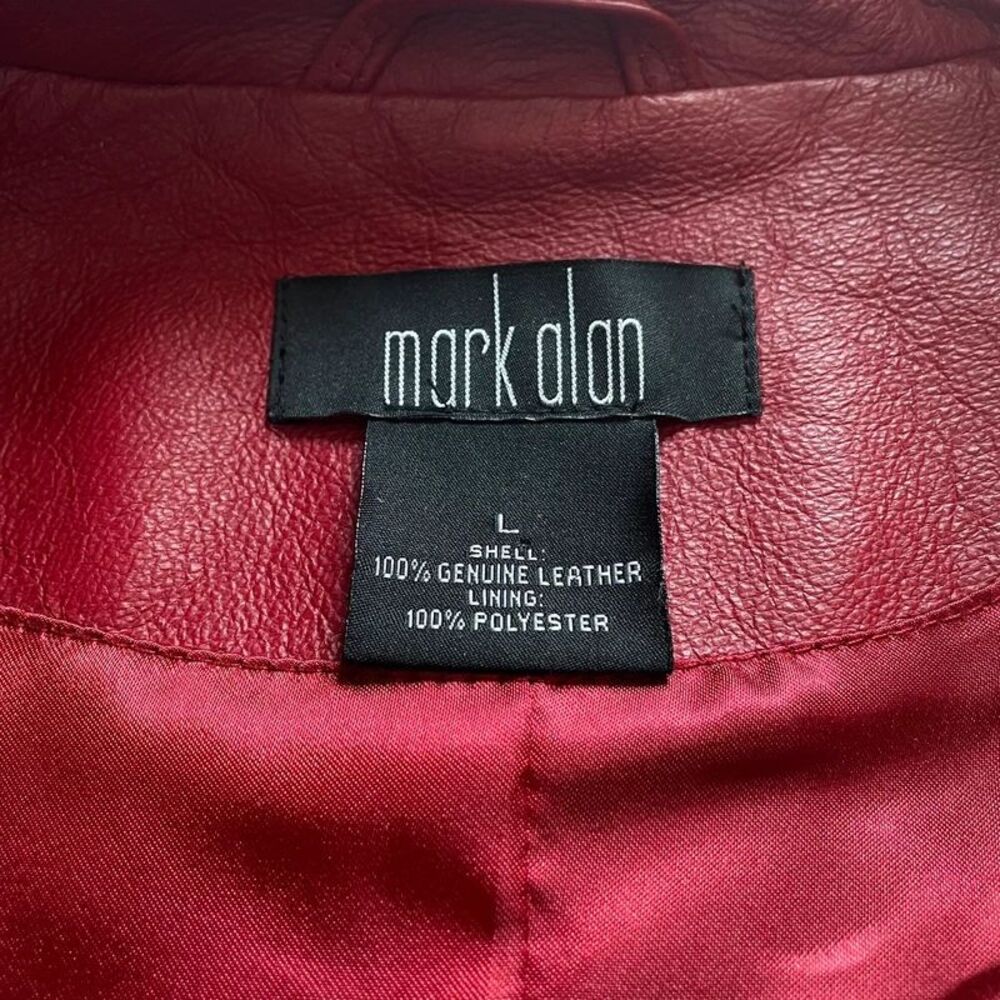 Vintage Y2K Mark Alan Women's Red Genuine Leather Vest Size L - Picture 2 of 5